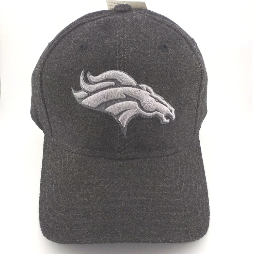 Reebok Denver Broncos NFL Cap Mens Charcoal Gray Wool Adjustable Strapback Hat